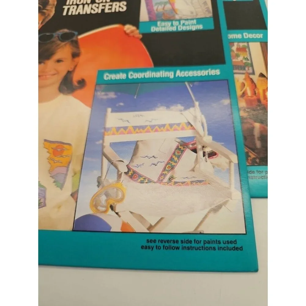 Tulip Big and Easy Iron On Transfers Giant Size Lot Of 3 Vintage 1992 States NOS